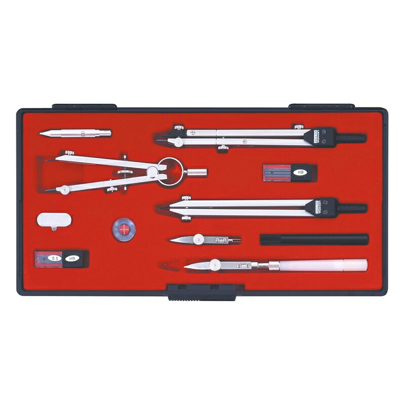 ウチダ　KD型製図器　SEセット　13品組A(烏口入り) [ 1-730-7302 ]