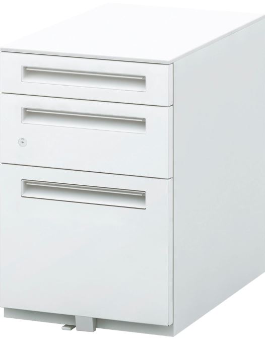 内田洋行　スタンダードワゴン　シリンダー錠タイプ　B4-3段(高さ606mm)　ST-B4-3-606SK　OW色　[ 5-118-5210 ]｜事務蔵