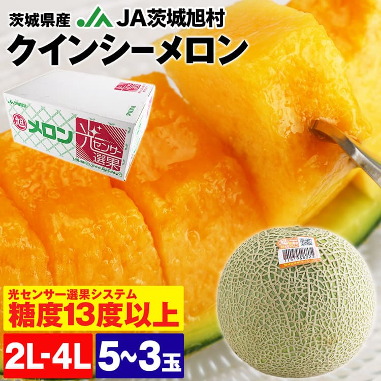 クインシーメロン Ja茨城旭村 糖度13度以上 光センサー選果 5kg箱満杯詰め 2l 4lサイズ 5 3玉 優品以上 茨城県産 送料無料 常温便 同梱不可 指定日不可 赤肉メロン お取り寄せグルメ 食品 備蓄 ギフト お中元 父の日 Paigebird Com