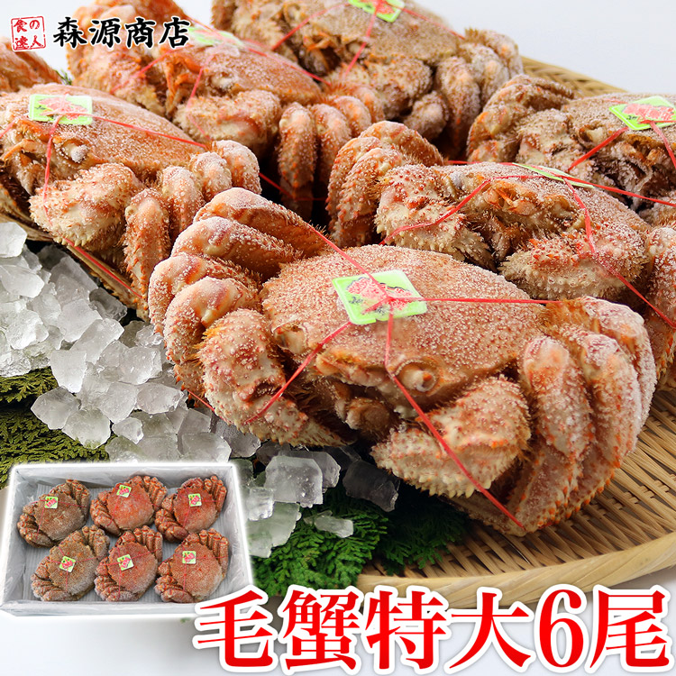 毛ガニ 特大サイズ6尾 4kg 毛蟹 カニ 蟹 姿 お取り寄せグルメ 食品 ギフト プレゼント