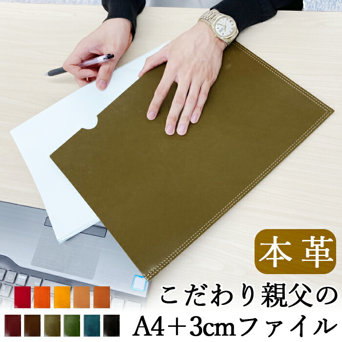 A4 ＋ 3糎 整理保存用具 書きもの入れ 本革 栃木 なめし革整理保存用具  こだわりお父っつぁん 商行為グッズ 納める 分かりやすい A4整理保存用具 A4大きさ 整理保存用具 ステーショナリー 書きもの入れもの 文具 なめし革 革