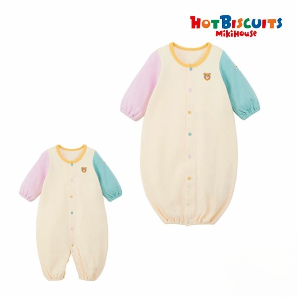 ミキハウス ホットビスケッツ mikihouse 色彩設計 ツーウェイオール (50-60糎）ベビー服 みどり児 春 秋 冬70-2615-142