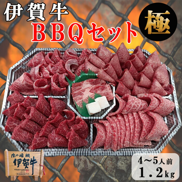 【伊賀牛】 バーベキューセット ＜極＞ 4～5人前 4種盛り / 焼肉セット 食材セット 伊賀牛特選焼肉 伊賀牛上カルビ 伊賀牛赤身焼肉 USタン 送料無料