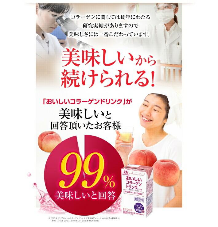 【楽天市場】森永 おいしいコラーゲンドリンク 125ml/24本 ピーチ味/レモン味 森永製菓/天使の健康 │ 美容