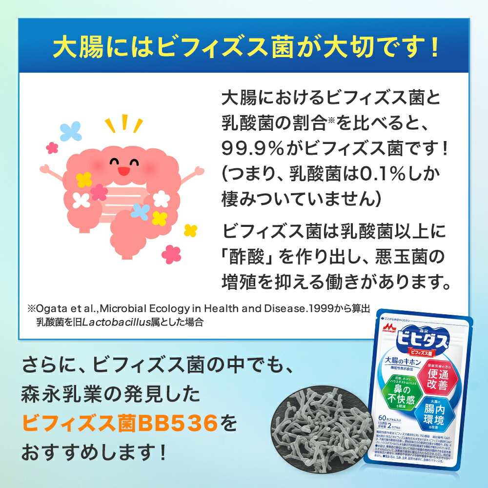 森永乳業 ビヒダスBB536 ビフィズス菌 サプリメント 45粒入 18個（1日3