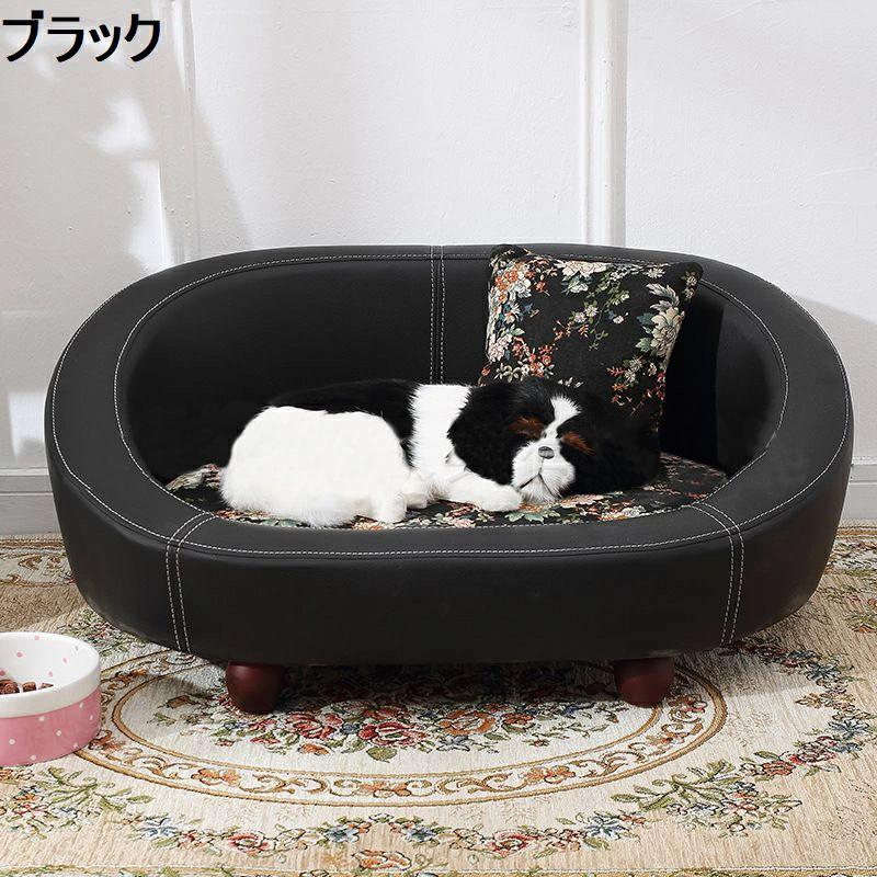 愛玩動物用臥榻 ドッグベッド 犬用 猫用 愛玩動物装置 大型商いもの 今めかしい 今めかしい フェイクレザー 愛玩動物寝いす 寝いす 黒いこと ブ