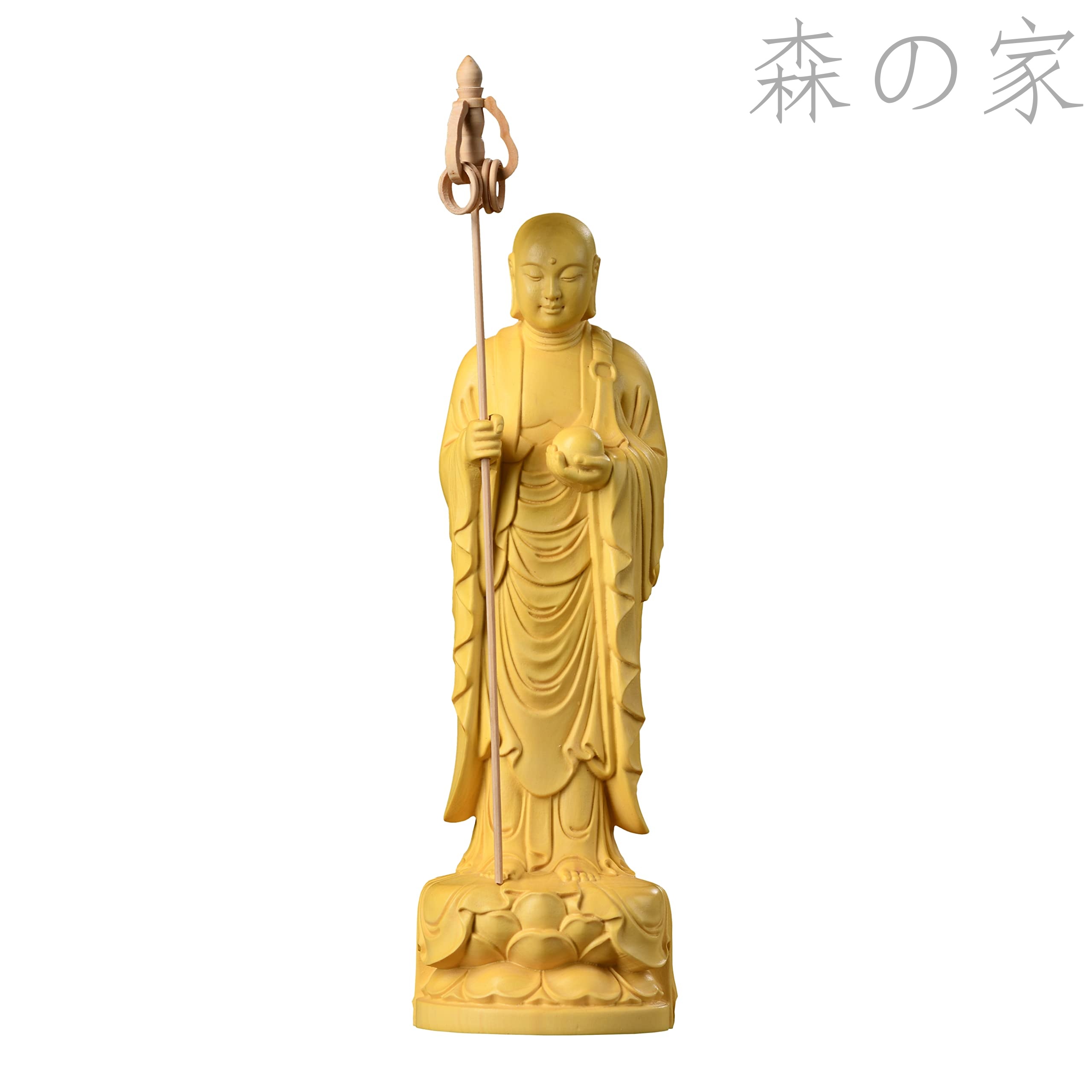 【送料無料】仏壇仏像 木彫り置物 柘植の木 祈る 厄除け 子育て 水子供養 守護 （高さ22.5cm×巾6cm×奥行5cm）