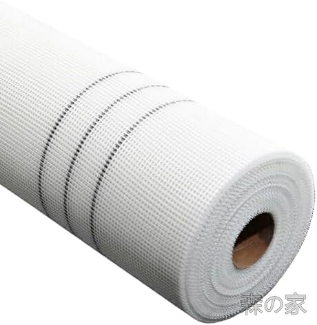 【送料無料】外壁用グラスファイバーネット メッシュクロス 1x50m 5mm目 ひび割れ防止 補強材 DIY 建築資材 高強度 耐アルカリ性 セルフ粘着 カット自由｜森の家