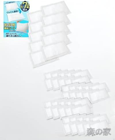 【送料無料】防災吸水シート 10枚入 4セット 浸水対策 水漏れ防止 台風 大雨 応急処置 キッチン トイレ｜森の家