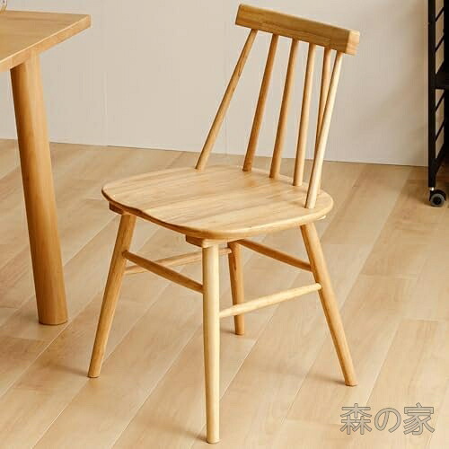 【送料無料】ダイニングチェア 木製 ラバーウッド 北欧風 カントリー調 おしゃれ 軽量 コンパクト 耐荷重100kg ナチュラル｜森の家