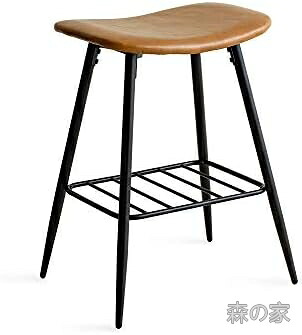 【送料無料】カウンターチェア ハイタイプ バーストツール 合成皮革 ブラック スチール脚 幅50cm 高さ64cm 耐荷重100kg おしゃれ ヴィンテージ風 一人掛け｜森の家