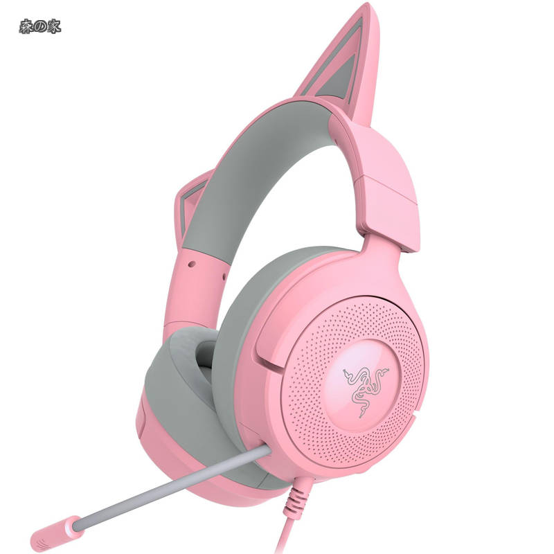 【貨物輸送無料】レイザー Kraken Kitty V3 X Quartz Pink Edition ゲーミングヘッドセット 有線 個人的特徴を見せびらかすする猫ミミ 声音キャプチャを強化因子したHyperClear