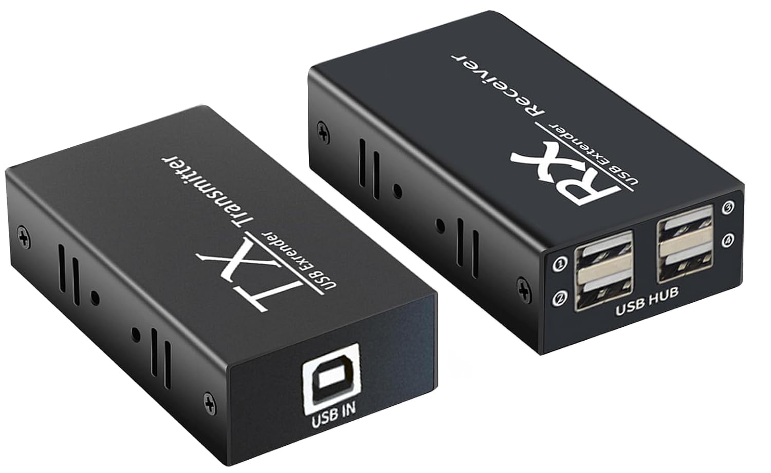 【送料無料】エクステンダー EX120 有線LAN 延長器 USB ハブ 4出力 CAT5e CAT6 延長機 4口 USB2.0 Ethernet Extender 入力側 PC カメラ プリンタ 対応 出力側 キーボード マウス｜森の家