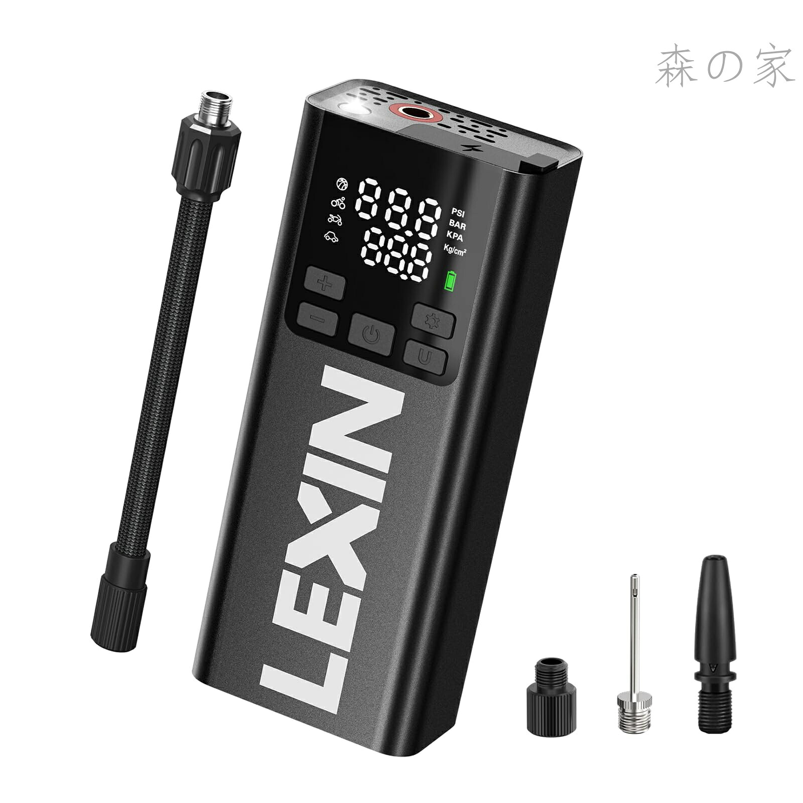 【送料無料】エアーポンプ エアコンプレッサー 電動空気入れ 500g 5000mAhバッテリー 最大150PSI圧力 空気圧指定可能 緊急用LEDライト搭載 小型 ポータブル 3つバルブ付き 収納袋付き 自転車 ロードバイク バイク ボール 車 自動車 風船 バルーン P5｜森の家 7,074円
