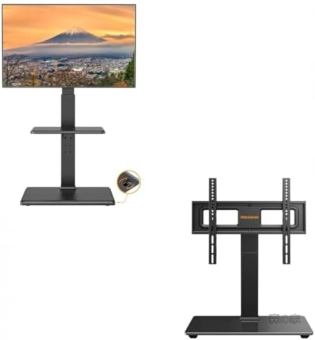 【送料無料】テレビスタンド 2点セット 自立式+卓上式 安定構造 省スペース シンプルデザイン おしゃれ リビング 寝室 オフィス 設置簡単 移動便利 テレビ台不要|森の家