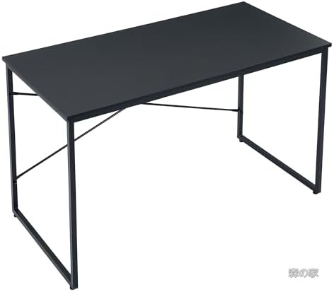 【送料無料】デスク 幅120 奥行60 高さ70cm パソコンデスク テレワークデスク オフィスデスク モニターアーム取付対応 ブラック マット塗装 メラミン加工 軽量 強度 高品質 3年保証｜森の家