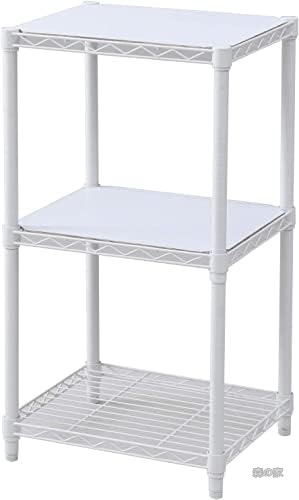 【送料無料】スチールラック 幅45&times;奥行39&times;高さ85cm 耐荷重150kg 3段 コンパクト 木製棚板2枚付き リバーシブル 組立品 ホワイト 収納ラック おしゃれ｜森の家