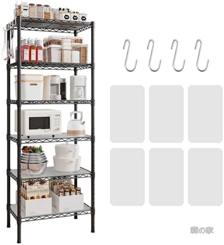 【送料無料】6段スチールラック メタルラック 収納ラック 耐荷重300kg 幅60&times;奥行35.5&times;高さ180cm 布団収納 シェルフ スチール棚 頑丈 組立簡単 多機能収納 人気｜森の家