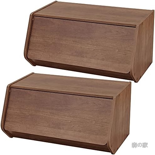 【送料無料】収納ボックス 2台セット 扉付き 積み重ね可能 カラーボックス 隠せる収納 幅60&times;奥行38.8&times;高さ30.5cm ブラウン おしゃれ 大容量｜森の家