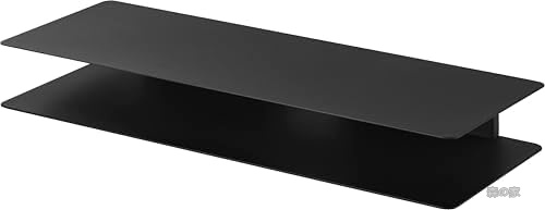 【送料無料】モニターラック デスク周り 収納 スチール ブラック W60&times;D22&times;H8cm キーボード収納 ケーブルホルダー付き 浮遊感 スッキリ 大容量 10kg耐荷重 おしゃれ タワー型 卓上 整理整頓｜森の家
