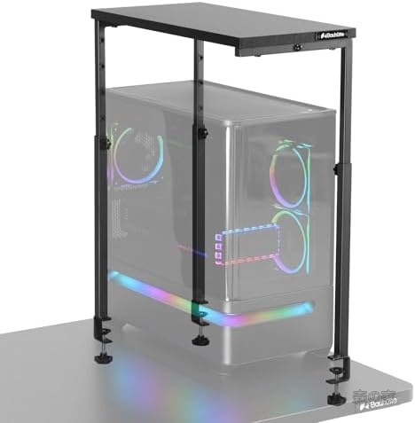 【送料無料】PC上ラック デスク拡張ラック 3本脚 幅25&times;奥行き50cm 耐荷重15kg 高さ調節可能 クランプ式 収納スペース 排熱対策 後付け デスク周り 整理 ゲーミング オフィス 便利グッズ｜森の家