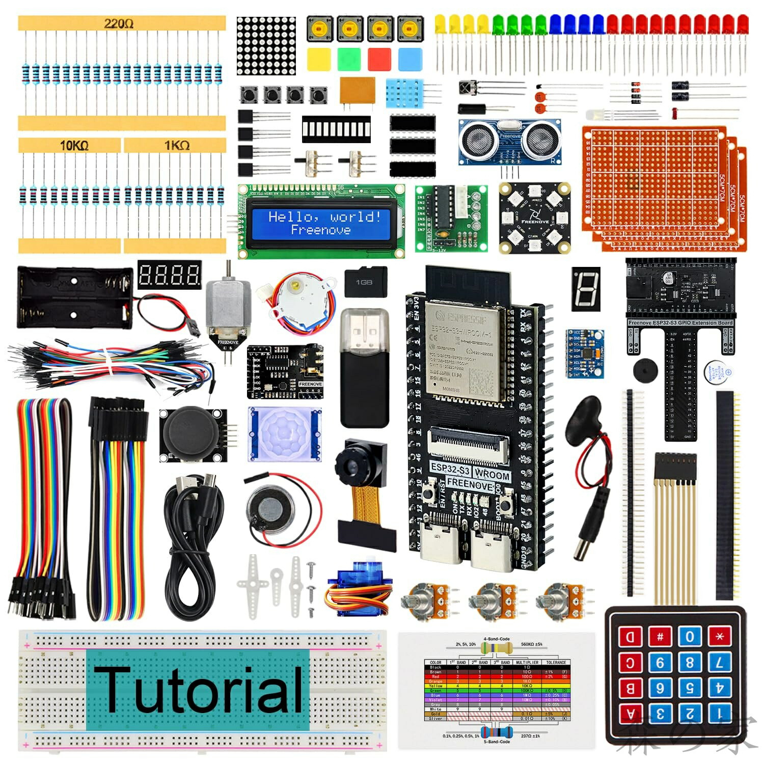 【送料無料】Freenove Ultimate Starter Kit for ESP32-S3 CAM (付属)、 デュアルコア 32 ビット 240 MHz マイクロコントローラ オンボードカメラ無線 Python C Java 783 ページの詳細チュートリアル 243 項目 116 プロジェクト