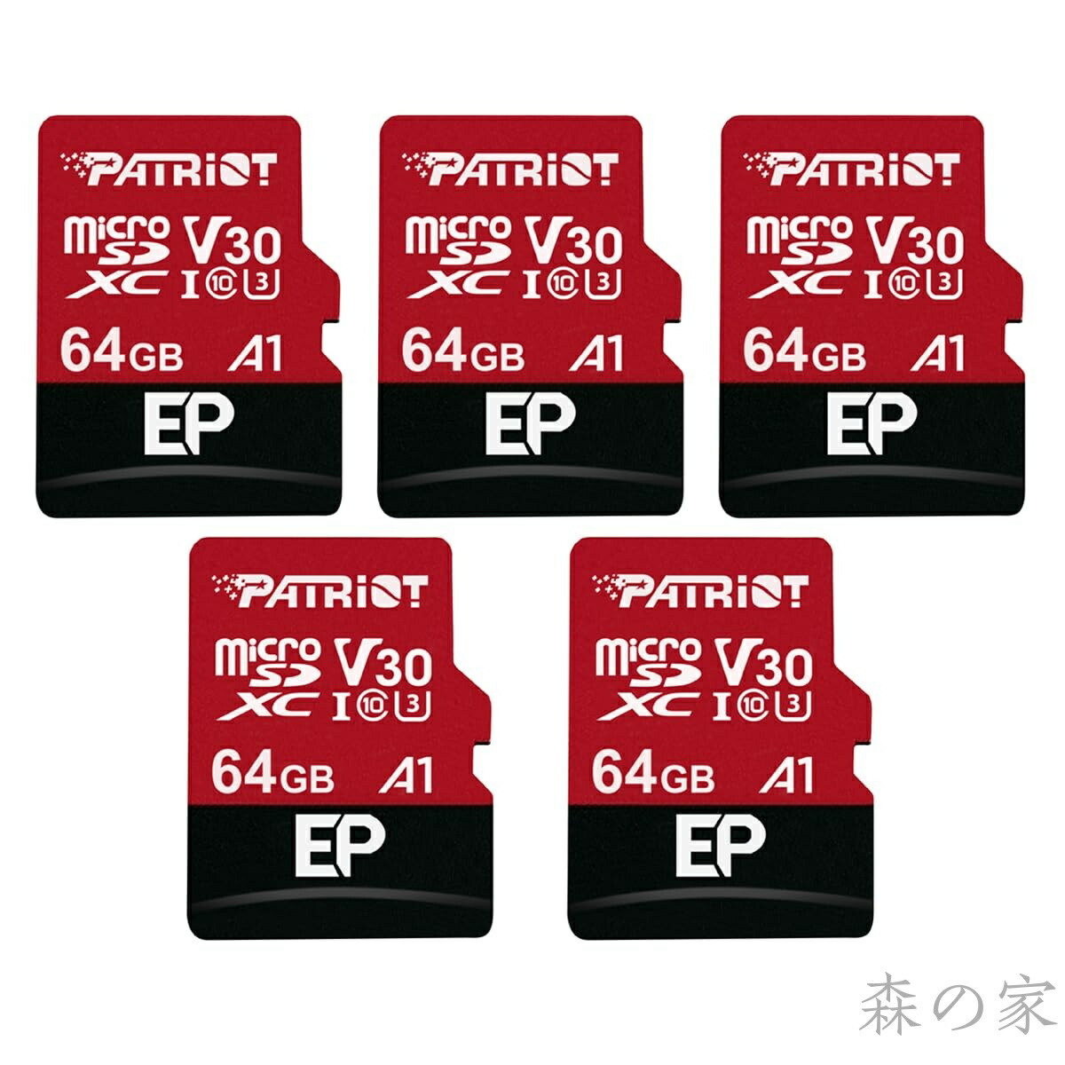 【送料無料】Patriot 64GB A1 / V30 Micro SD Card for Android Phones and Tablets 4K Video Recording - 5 Pack Lot of 5