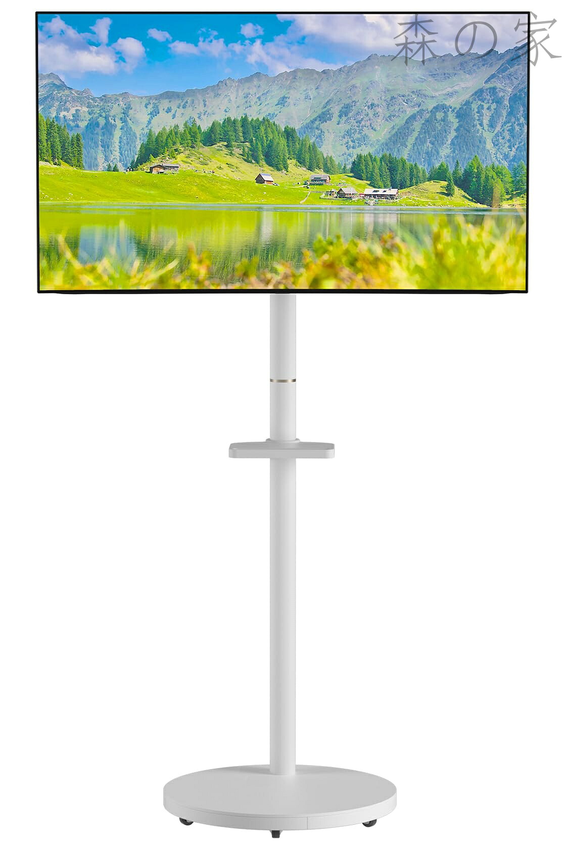 【送料無料】テレビ台 壁寄せ tvスタンド モニタースタンド 小型 移動式 49インチまで 耐荷重16KG VESA規格75/150/100/200 角度調節可能 収納ケース付き ケーブル管理 家用 会社用 白