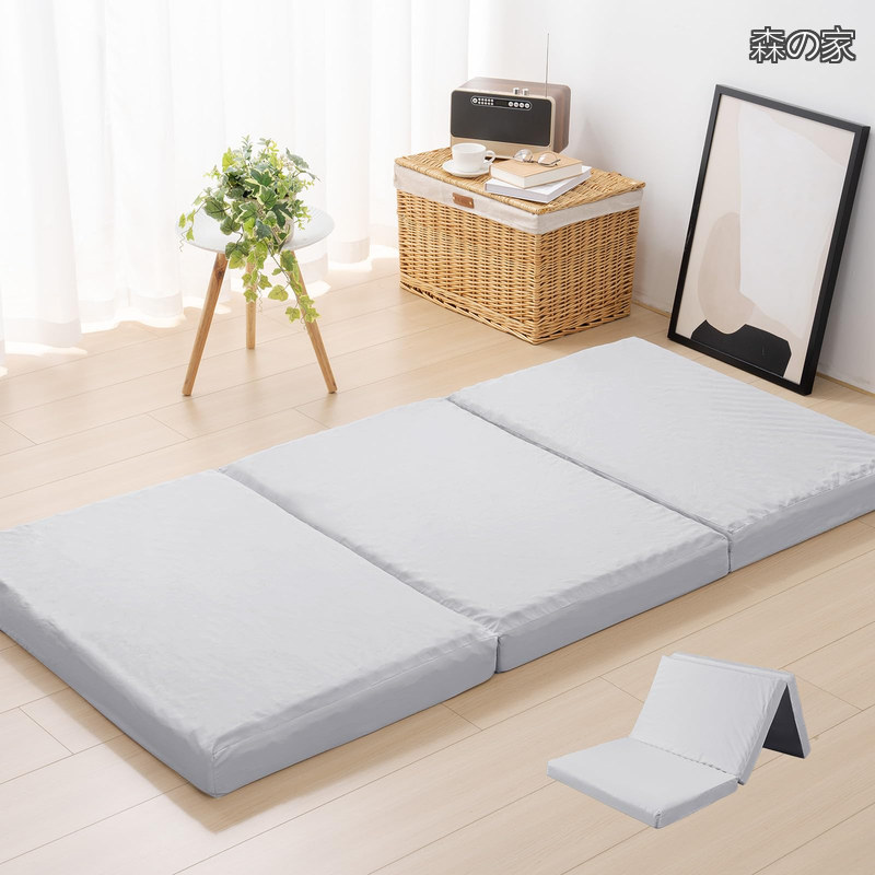 【貨物輸送無料】高手向かいマットレス 虚蝉ダブル 三つ折り 極厚10糎 20D おりたたみマットレス 高手向かい ベットつや消し 敷き布団 凸凹製作 体圧分散 程似つかわしい硬さ 抗菌防臭 洗える河馬