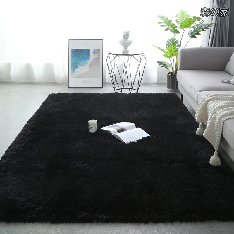 【貨物輸送無料】黒いこと 引っ敷き黒 ふわふわ 引っ敷き 200X300糎 北欧風 洗える 手で触ることパステル色の 床防御すること 防音 リビング・寝部屋兼用 オール時季相応う