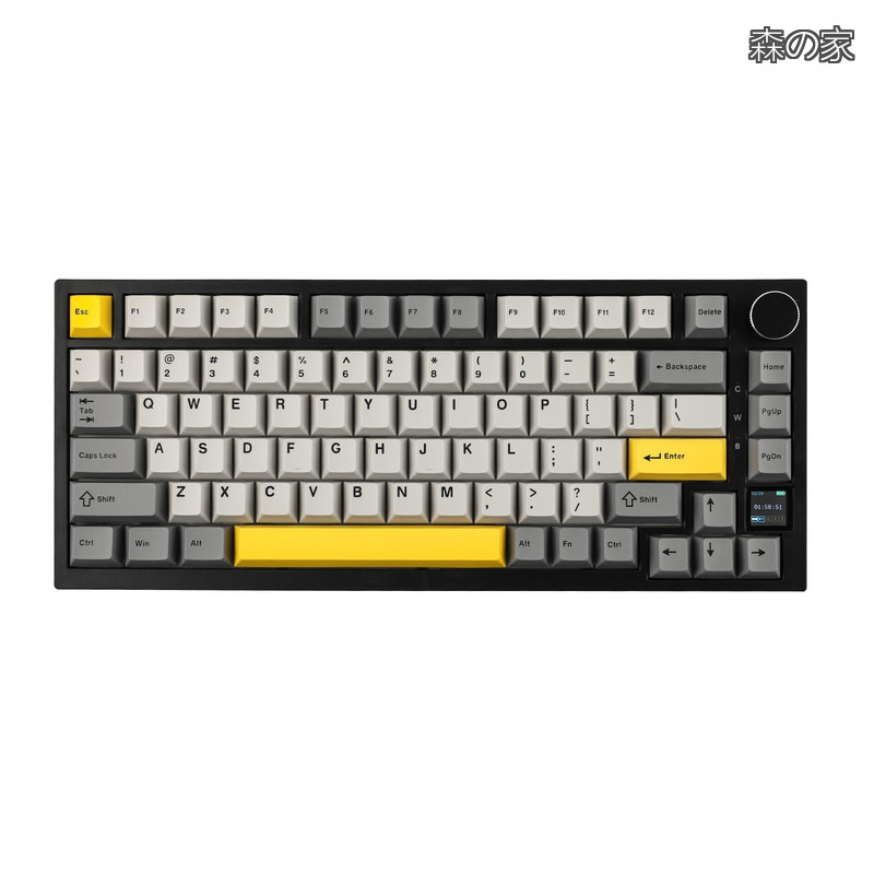 【送料無料】Ajazz AK820 Pro ゲーミングキーボード 75% ガスケット搭載 メカニカルキーボード TFTスクリーン 3モード(Bluetooth 5.1/2.4Gワイヤレス&Type-C有線) 消音フォ|森の家