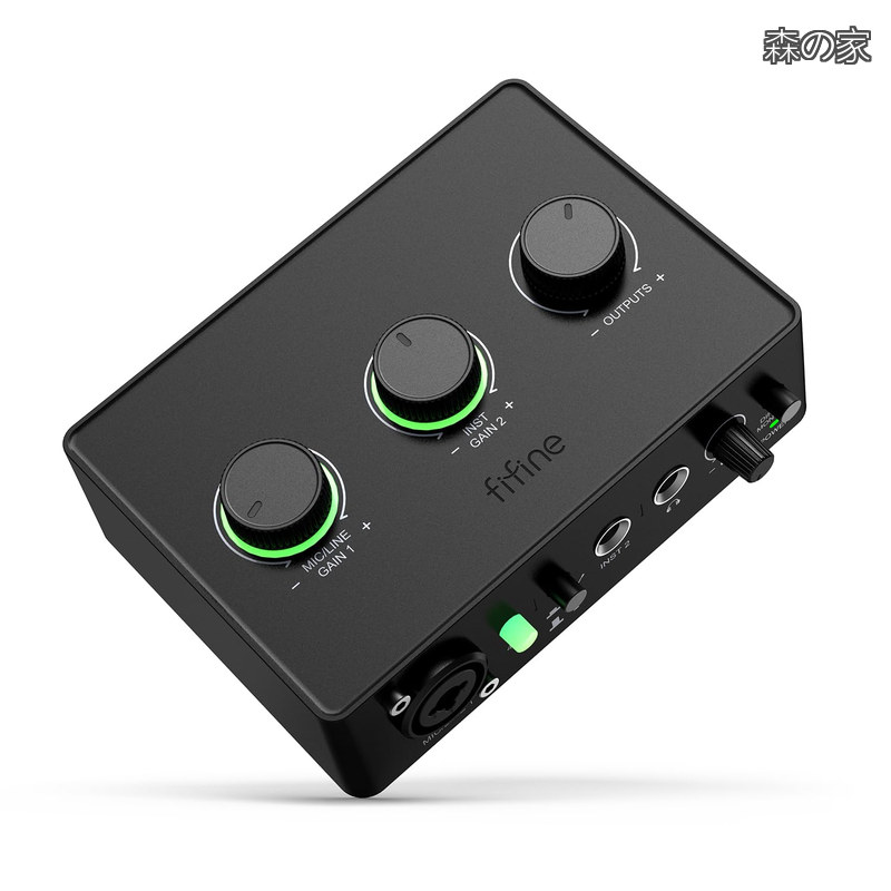 【貨物輸送無料】USBオーディオインターフェイス 2インプット2最終生産物 XLRマイクロホン繋ぎ合わせる インストゥルメントインプット相応う 発声モニタリング能力のある 益金調節するノッブ 48Vファンタムワット数 インストゥルメント/ギター/快い音 録画媒体/動