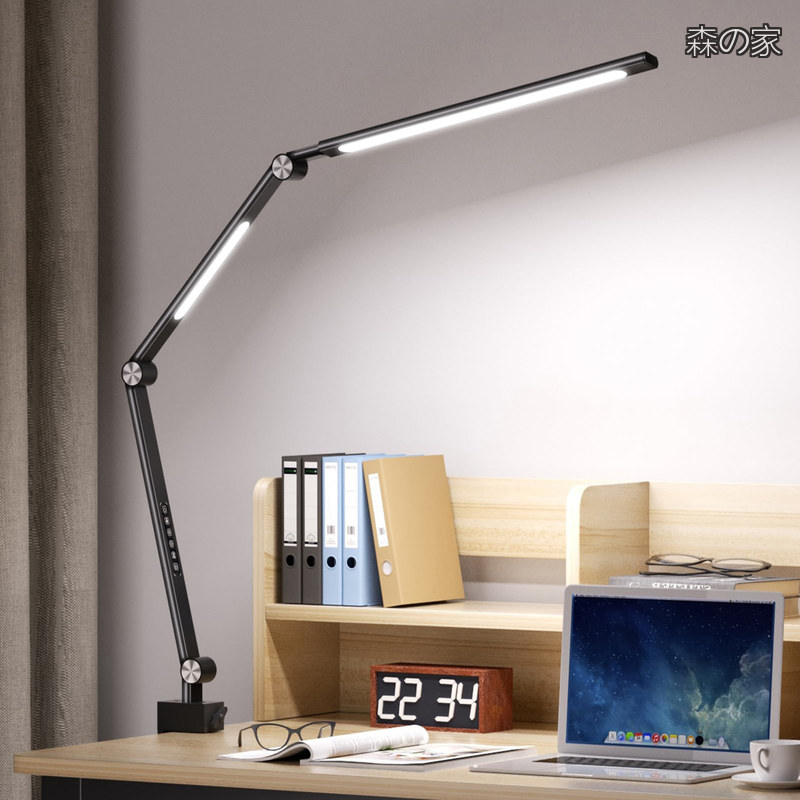 【貨物輸送無料】LED 照明ランプともし火 22 W?ダブル明かり?2400 lx?無座標軸調光調色?60 秒引き延ばす自動小銃消灯?ポモドーロモード?高演色性Ra95 クランプ付き添い人 一元管理軽銀アロイ 折り畳み 多角