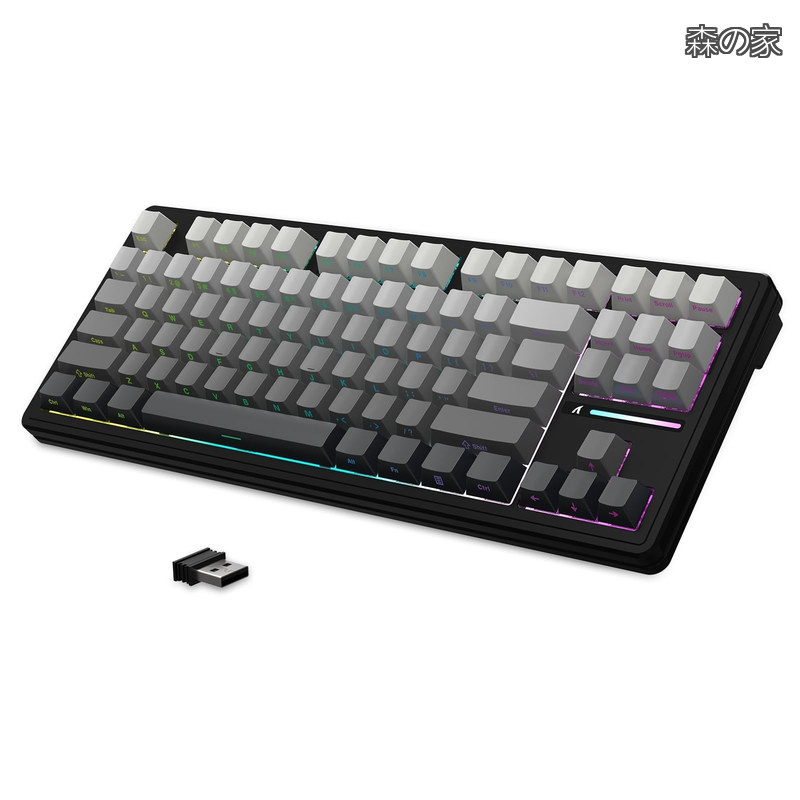 【貨物輸送無料】x ATTACK SHARK M87PROV2 メカニカルゲーミングキーボード パウダーコンパクト 80% 87手がかり PBT側刻スタイルキーキャップ 3つ繋ぎ合わせる流行り物 Bluetooth5.0/2.4Ghz/Type-C ア