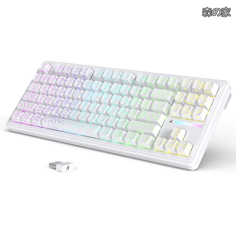 【貨物輸送無料】x ATTACK SHARK M87PROV2 ゲーミング 鍵盤 パウダーコンパクト 87手がかり 80% 力学的 鍵盤 3つ繋ぎ合わせる流行り物 Bluetooth 2.4G 有線Type-C PBT手がかり旗がしら 5