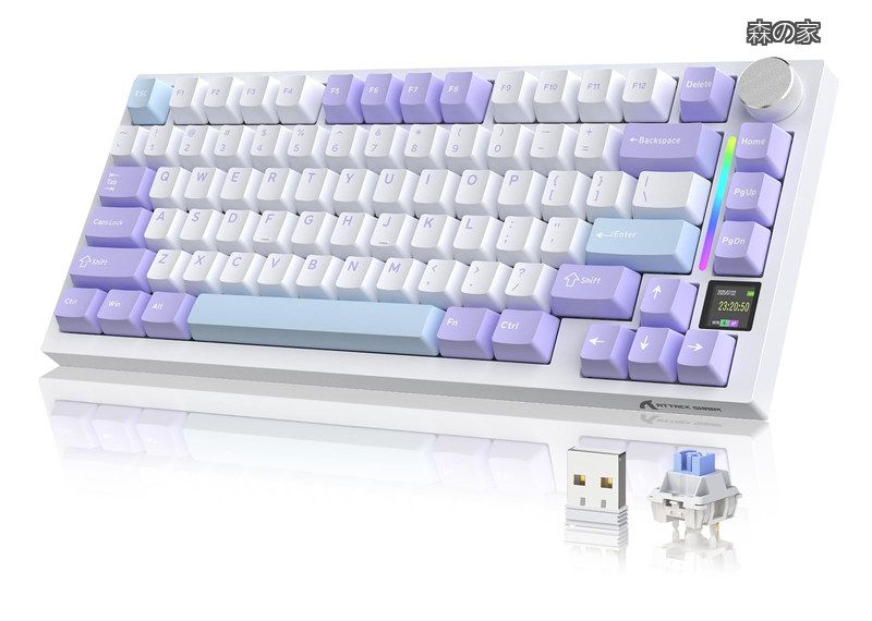 【送料無料】SHAKR X820 ULTRA ゲーミングキーボード 無線 メカニカキーボード ワイヤレス bluetoothキーボード有線 Gasket構造 3モード ホットスワップ可能 75%リニア軸｜森の家