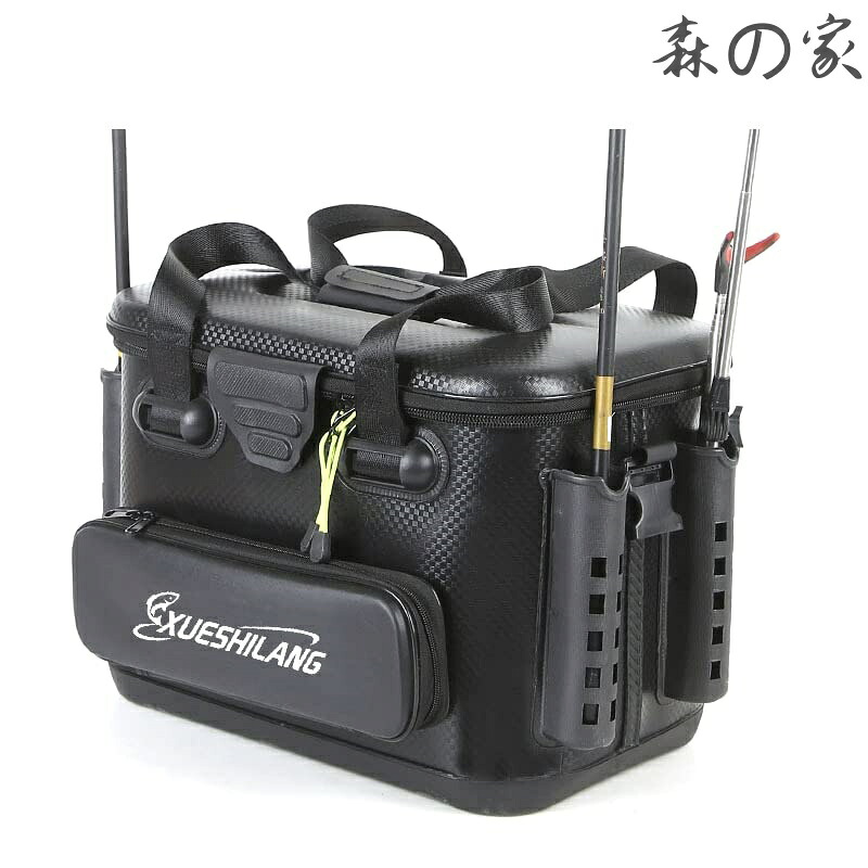 【送料無料】ロッドホルダー付き 釣りバケツ バッカン 40L EVA素材 多機能 道具 活かす 魚 ケース 防災 収納コンテナ 釣りバッグ 大容量 ホルダー付き (40*25*30cm)