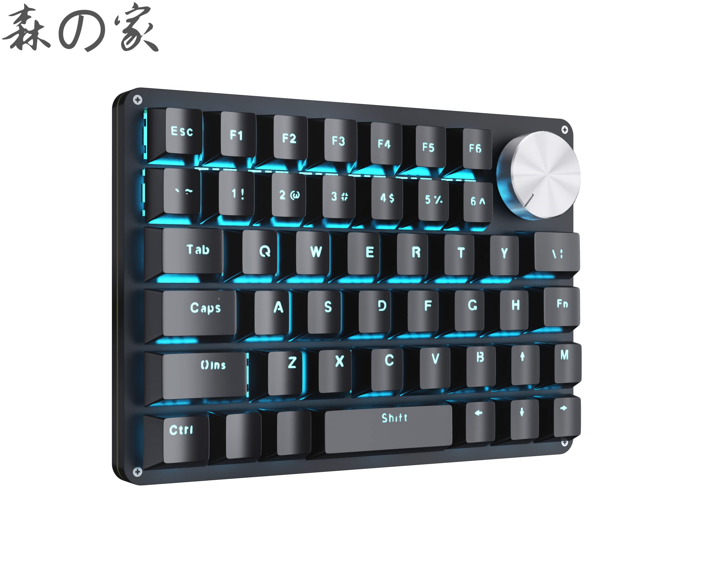 【送料無料】ノブ付け マクロキーボード 45キー 有線接続 左手デバイス 4レイヤー メカニカル プログラム可能 RGB バックライト カスタマイズ可能 ミニ ショットカットキー 小型 ポータブル Windows/MAC対応 ゲーム＆動画編集＆絵描き適用 作業効率向上 (