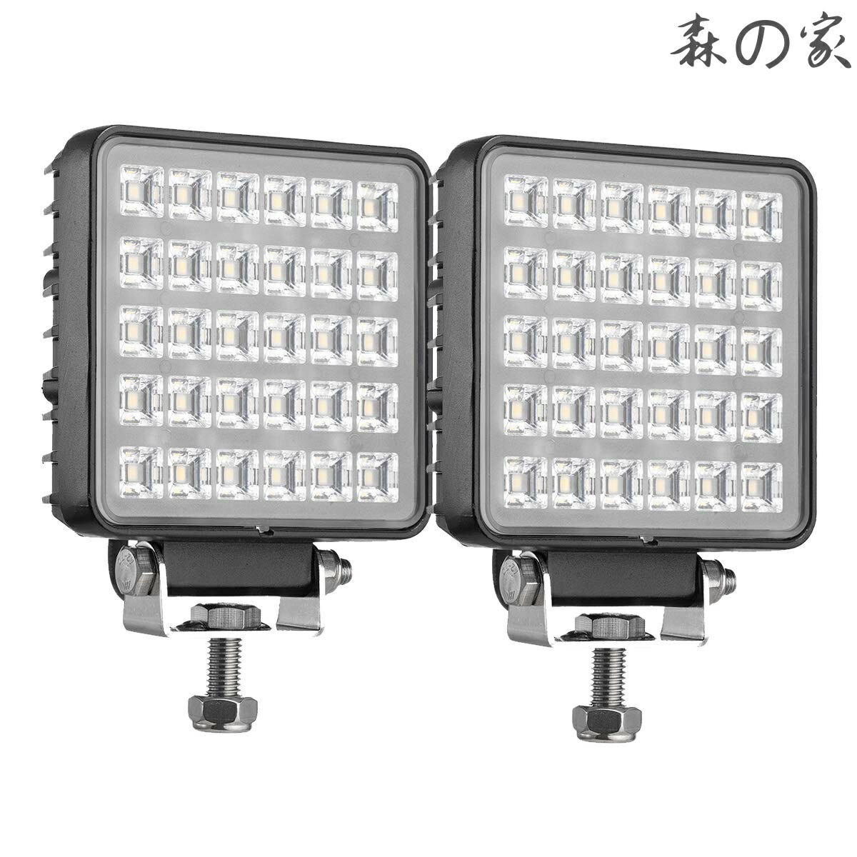 【送料無料】ワークライト 角型 直径111mm 30W 3000ルーメン 6000K 広角作業灯 バックランプ ノイズレス対策品 バイク トラック トラクター 船舶 トレーナー 重機 設備に適用 DC12V 24V兼用 2個セット