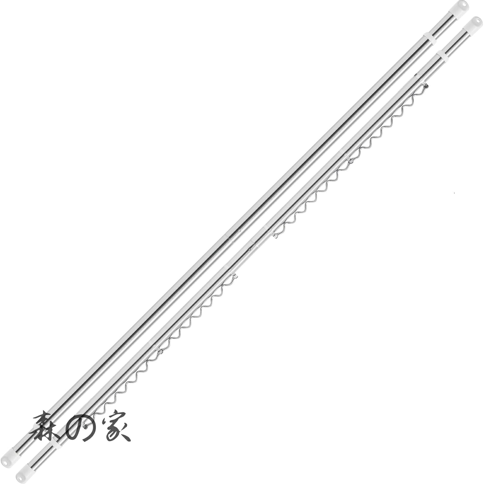 【送料無料】2本 160cm～300cm 304ステンレス 屋外 ベランダ 室内 ものほしざお 物干し 洗濯物干し 伸縮 ものほし竿 3m 2個セット 耐荷重25~50kg (ハンガーかけ竿 1本+ストレート竿 1本 ホワイト)