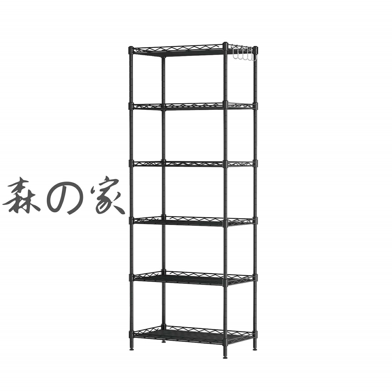 【送料無料】収納 棚 ラック メタル スチール シェルフ キッチン収納 ワイヤーラック 55×30×160cm ブラック モダン 7,032円