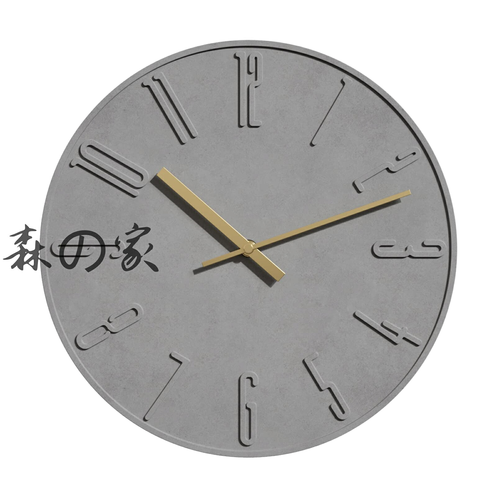 【送料無料】コンクリート製 静音 シンプル モダン 北欧 30CM 掛け時計 ウォールクロック 部屋飾り 連続秒針 リビング インテリア 引越し祝い おしゃれ アナログ 無機質 (グレー)