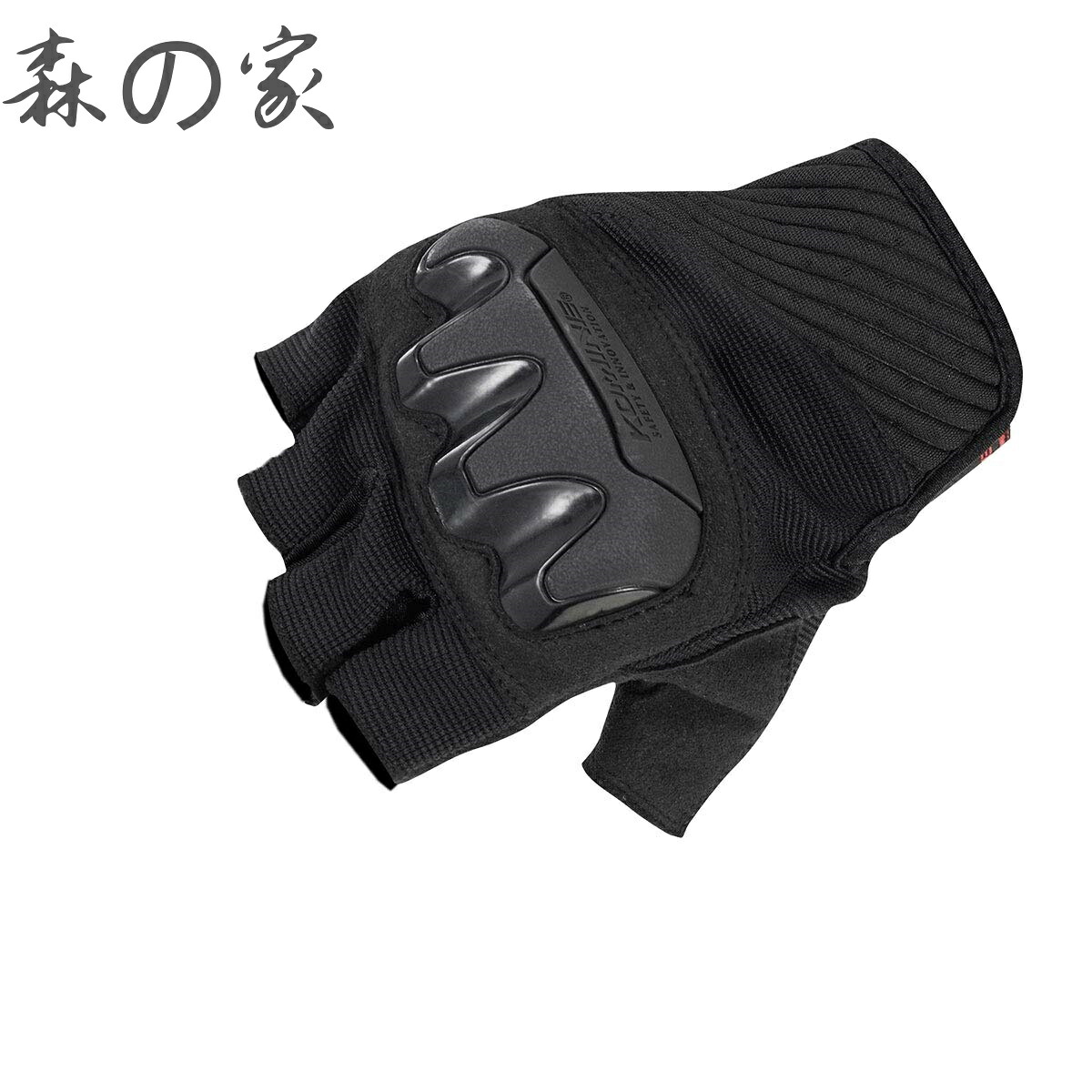 【送料無料】グローブ プロテクトメッシュハーフフィンガーグローブ ブラック XL GK-242 12976 春夏秋向け プロテクター メッシュ素材