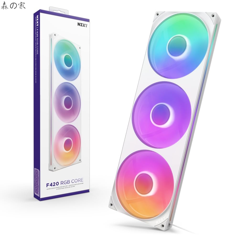 【送料無料】F420 RGB Core Fan White 3ファン搭載 420mm シングルフレーム RGBファン RF-U42HF-W1 FN2516|森の家
