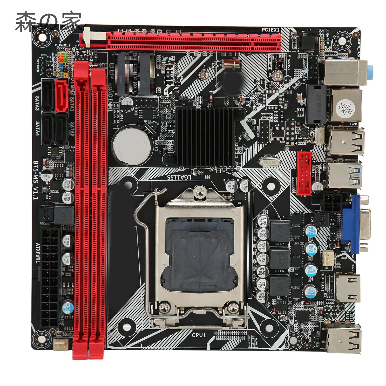 【送料無料】MS ミニ ITX マザーボード、DDR3 LGA 1155 PC メインボードサポート NVME M.2 WiFi M.2 USB3.0 3.0 PCI E 16X ゲーミングメインボード