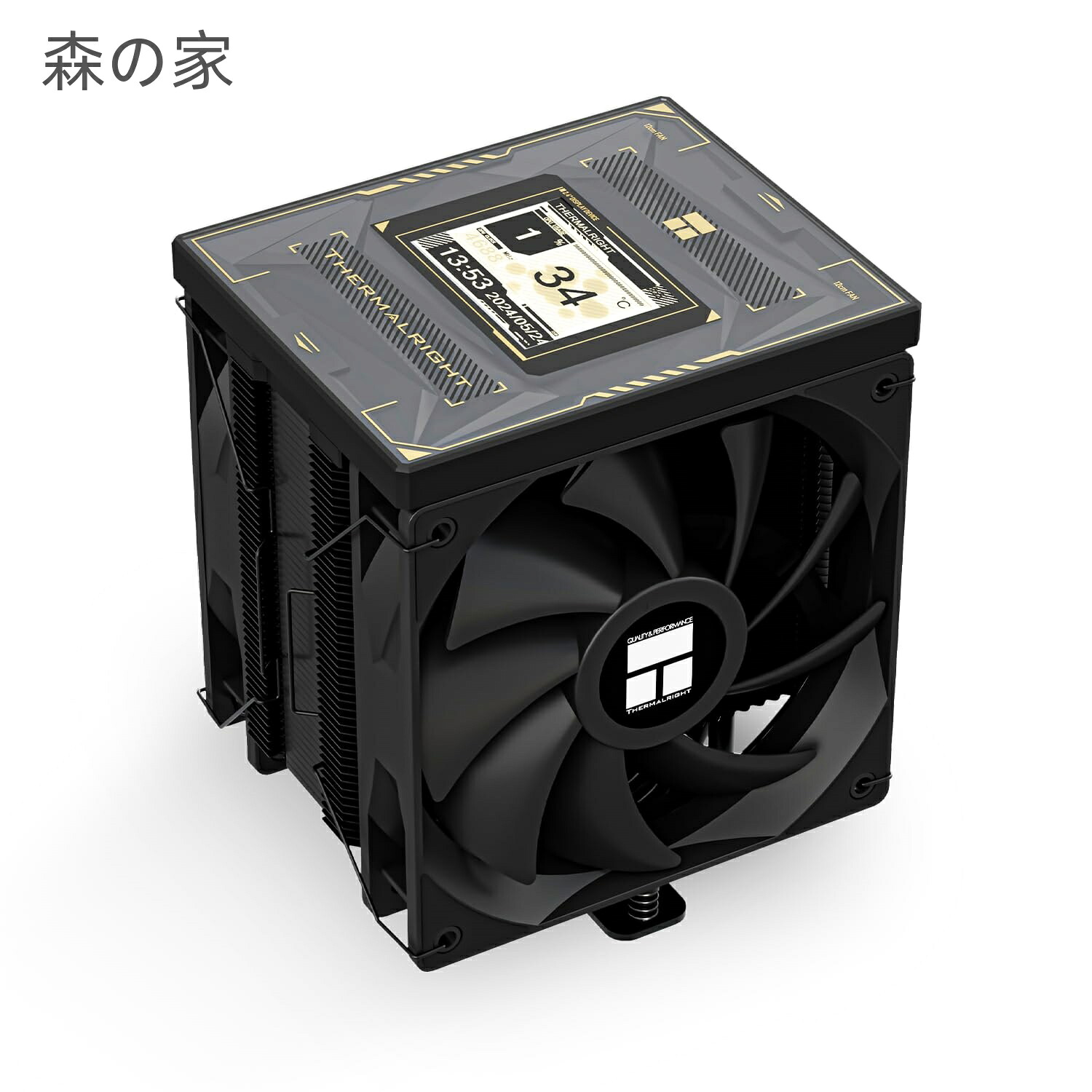 【送料無料】Burst Assassin 120 Vision Black CPU Air Cooler、1500RPM速度のデスクトップCPUクーラー、320x240解像度パワーIPS LCDスクリーン、2.4インチ、Intel lga1851/1700/115X、AM4 / AM5のPC冷却｜森の家