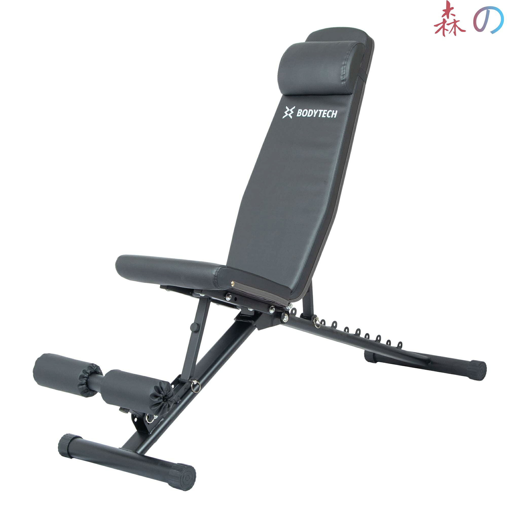 【送料無料】ボディテック(Bodytech) インクラインベンチ ウェイトトレーニングベンチ 可変式フラットベンチ 折り畳み式 収納便利 筋トレ ブラック BTS02CM008｜森の家