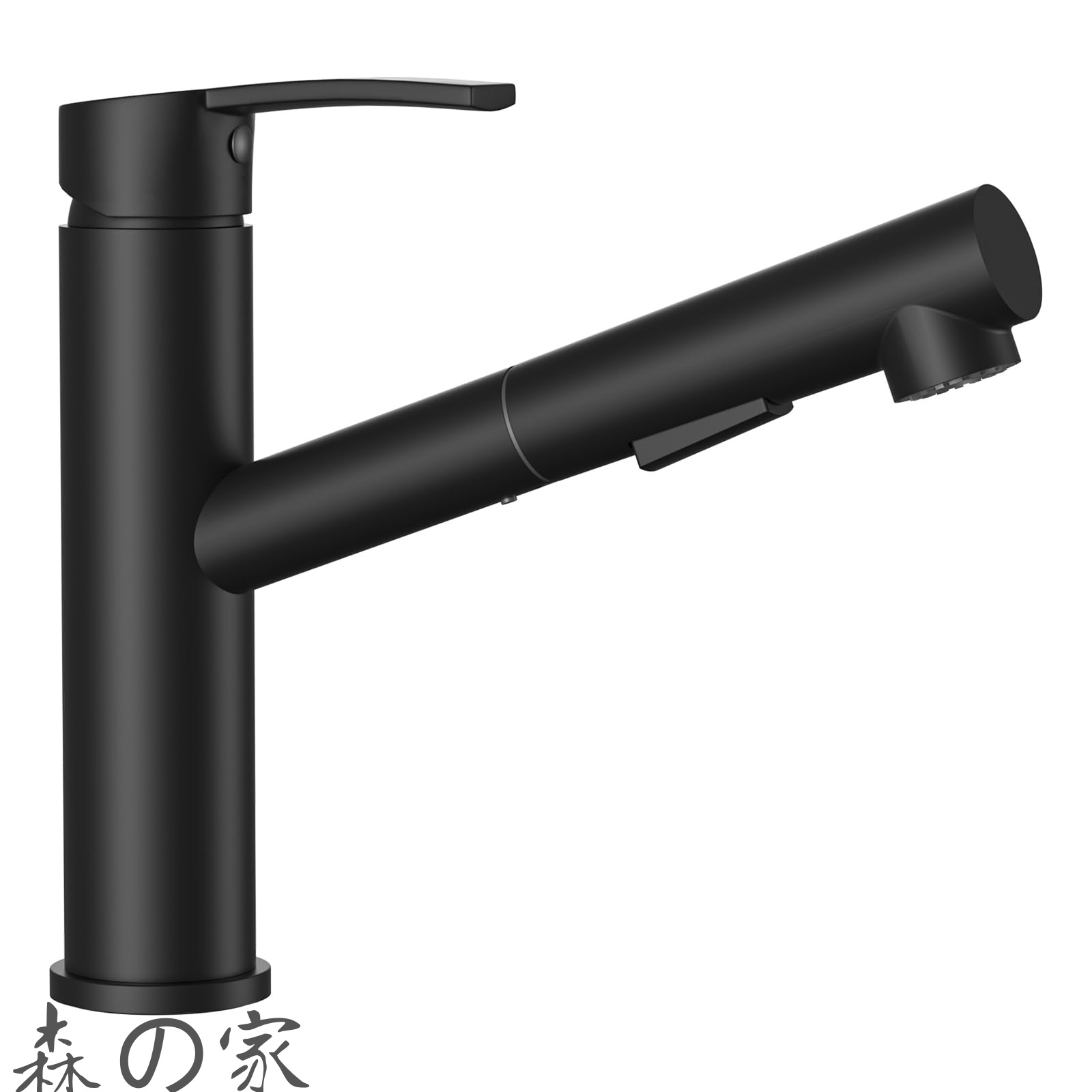 【送料無料】洗面蛇口 噴水機能付き 浴室用 シャワー水栓 混合水栓 ホース引出し式 シングルレバー混合栓 2way出水モード シャワー水流 洗面 洗髪用 ク (マットブラック)｜森の家