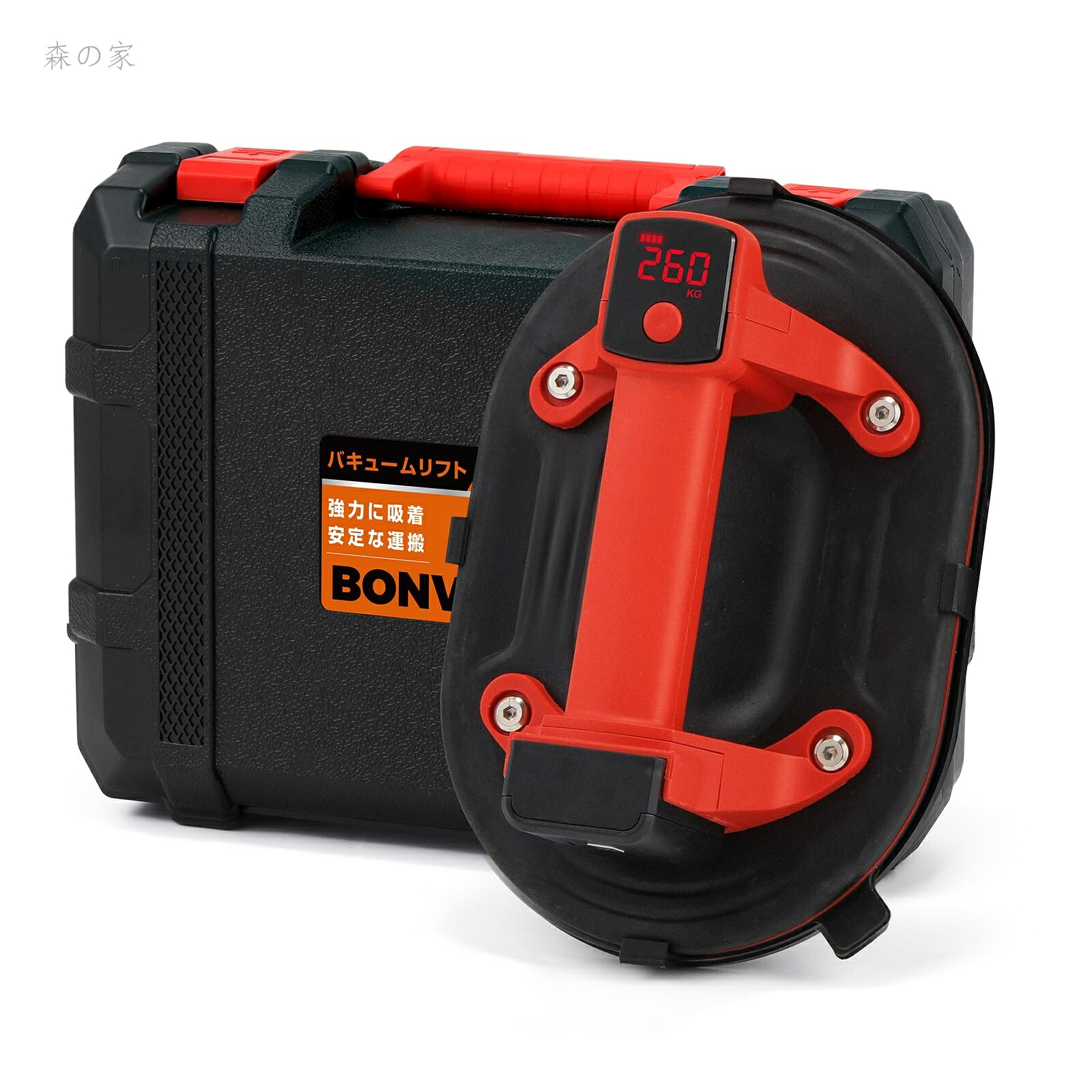 【送料無料】A-008-2電動吸盤 自動再吸着 リアルタイム吸力表示 耐荷重260kg 超強力 吸盤すん法165mm*245mm 真空吸盤 バキュームリフター サクションカップ ガラス タイル 硝子 アルミ板 鉄板 マーブル 建材 荷物運搬 移動 日本語マニュアル｜森の家