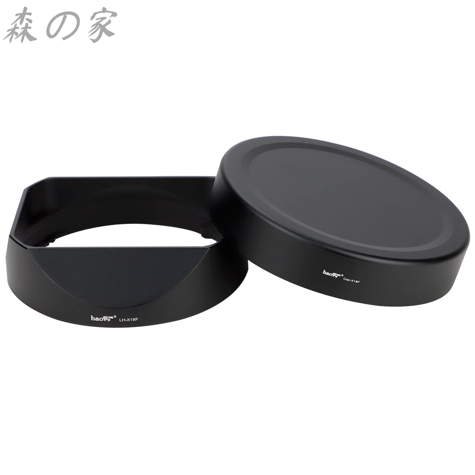 【送料無料】Haogeレンズフードメタルスクエアバヨネット にとって 富士Fuji Fujinon XF 18mm F1.4 R LM WRレンズ用フード、メタルフロントキャップ付き